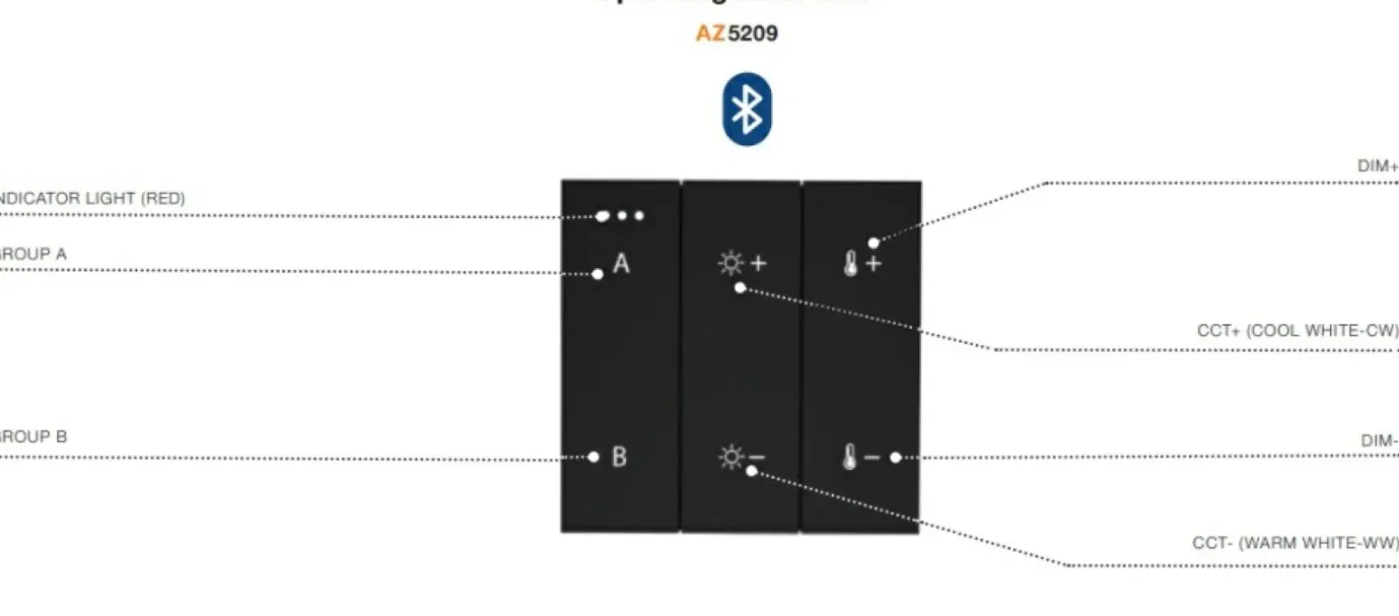 Sklep Kaja Panel do sterowania 2-GROUP BLUETOOTH AZ5209 TRACK MAGNETIC | Kaja