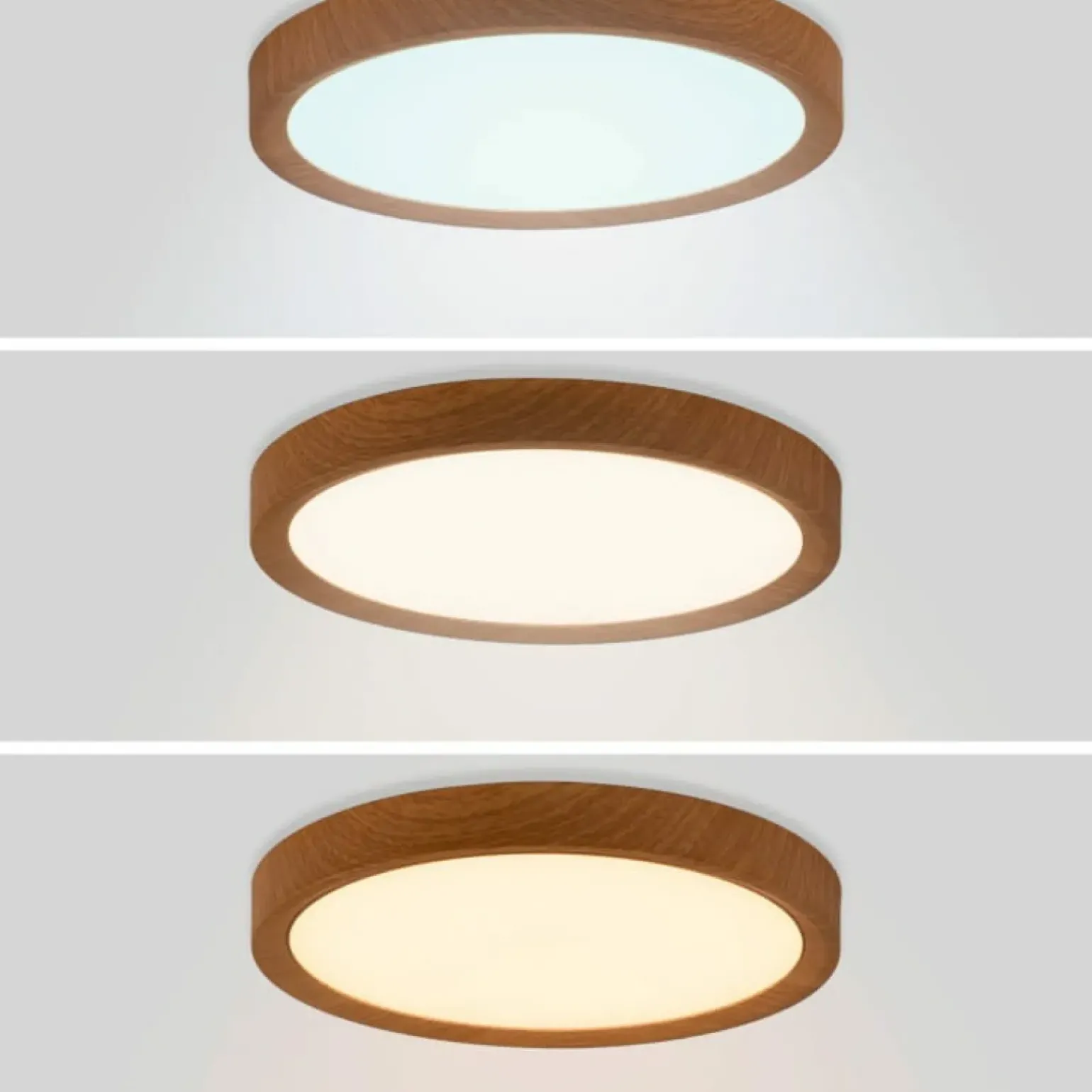 Sklep Kaja Płaska, drewniana lampa LED, koło 30cm ABR-PLO-OCED-24W MAZE | Kaja