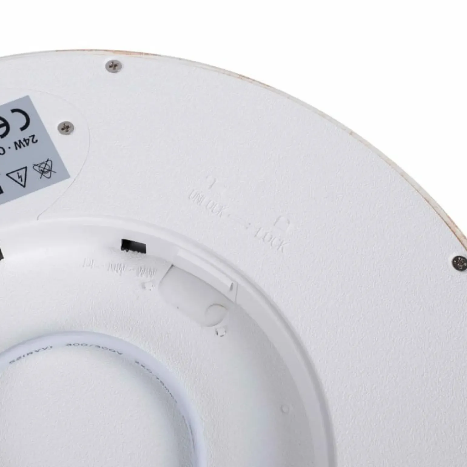 Sklep Kaja Płaska, drewniana lampa LED, koło 30cm ABR-PLO-OCED-24W MAZE | Kaja