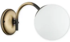 Sklep Kaja Patynowy kinkiet z białym matowym kloszem O2900 K1 PAT | Kaja