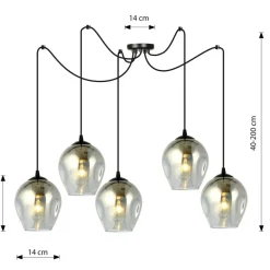 Sale Pięcioramienna lampa wisząca typu pająk 757/5 LEVEL | Kaja Oświetlenie Żyrandole Nowoczesne