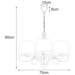 Sklep Kaja Pięcioramienna, pozłacana lampa wisząca K-4081 SOFIA | Kaja