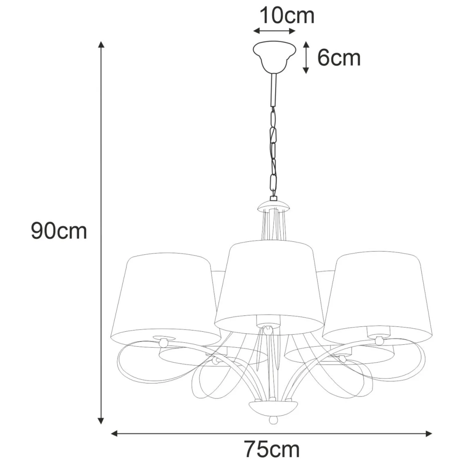 Sklep Kaja Pięcioramienna, pozłacana lampa wisząca K-4081 SOFIA | Kaja