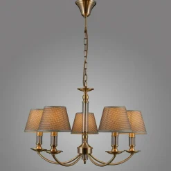 Best Pięcioramienny żyrandol antyczny brąz PND-43272-5 ZANOBI | Kaja Żyrandole Nowoczesne