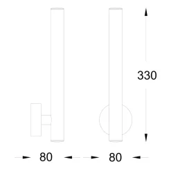 Sklep Kaja Pionowa, biała lampa ścienna W0461-02B-S8S8 LOYA| Kaja Oświetlenie