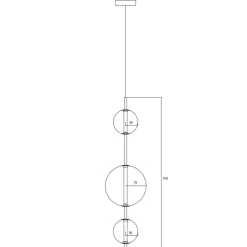 Clearance Pionowa, złota lampa wisząca, zmienna barwa LP-002/3V DORADO | Kaja Żyrandole Nowoczesne