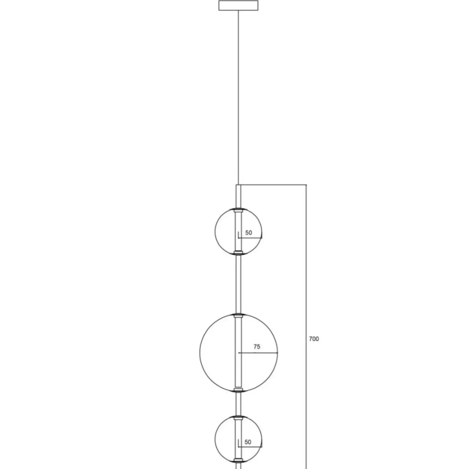 Clearance Pionowa, złota lampa wisząca, zmienna barwa LP-002/3V DORADO | Kaja Żyrandole Nowoczesne