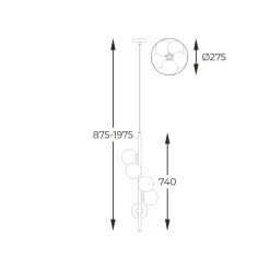 Store Pionowa, złota lampa wisząca do kuchni P0574-05E-F7AA ARCTURUS | Kaja Żyrandole Nowoczesne