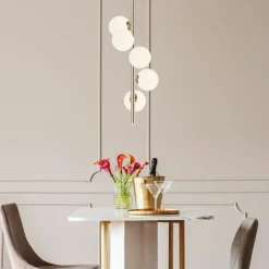 Store Pionowa, złota lampa wisząca do kuchni P0574-05E-F7AA ARCTURUS | Kaja Żyrandole Nowoczesne