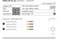 Sklep Kaja Plafon klasyczny okrągły LED 4000K AZ4238 MALTA | Kaja