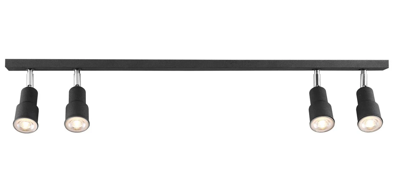Sklep Kaja Plafon czarny z reflektorami 985PL/L1 4-PŁ ASPO BLACK | Kaja