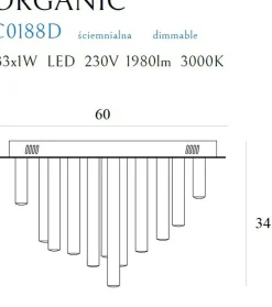 Sklep Kaja Plafon LED Ø60cm ze ściemniaczem MX C0188D ORGANIC PL | Kaja