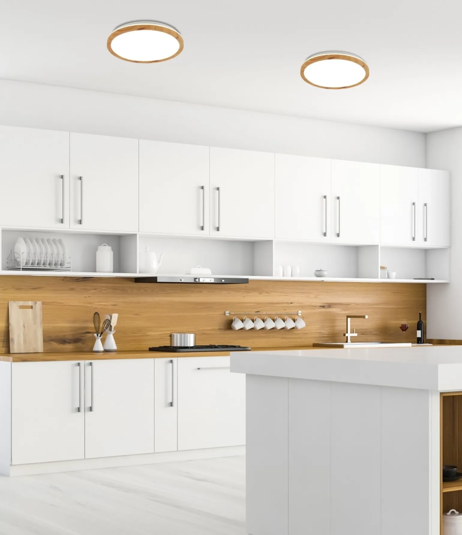 Sklep Kaja Plafon LED drewniany okrągły LEDEA 50333113 KATO | Kaja Oświetlenie