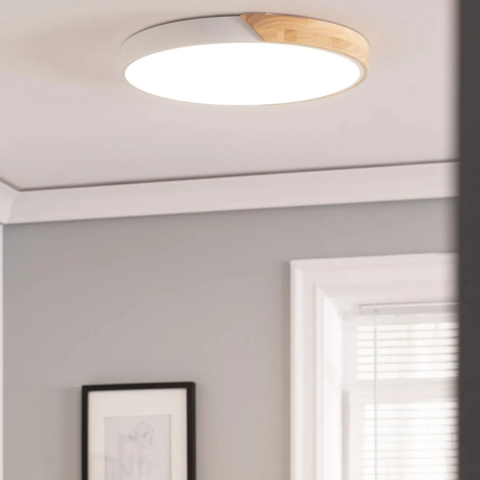 Sklep Kaja Plafon LED z dodatkiem drewna ⌀50cm ABR-PLOL-B-40W LAGIO | Kaja