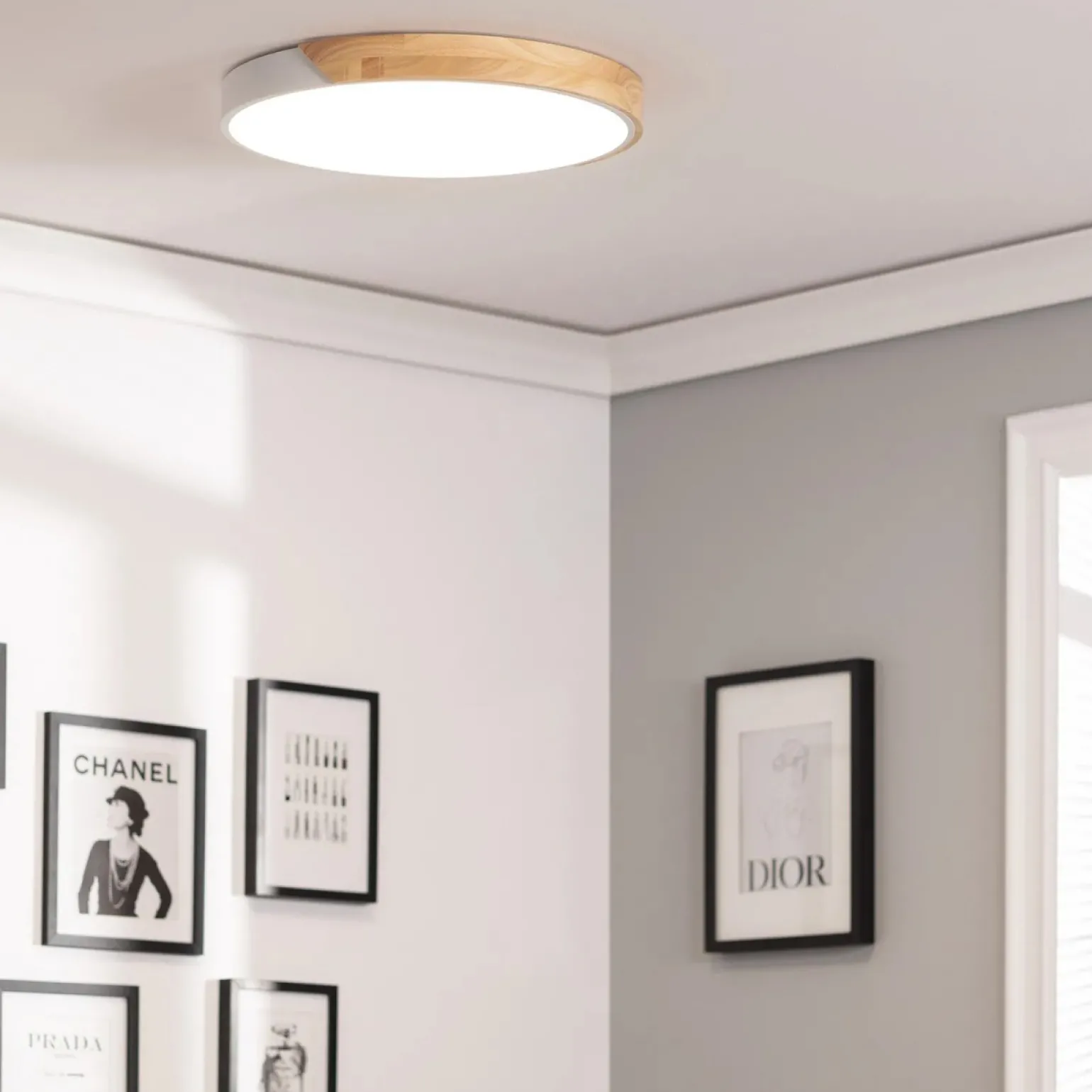 Sklep Kaja Plafon LED z dodatkiem drewna ⌀50cm ABR-PLOL-B-40W LAGIO | Kaja