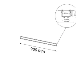 Sklep Kaja Plafon listwa LED podtynkowa 90cm 3000K ANT 1950 HANAWA | Kaja