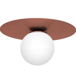 Sklep Kaja Plafon w kolorze miedzi, mleczny, biały klosz LX 3310 z serii FLAT