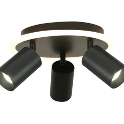Sklep Kaja Plafon z ledem i trzema reflektorami LP-0612/3C ROUND BK PARMA | Kaja