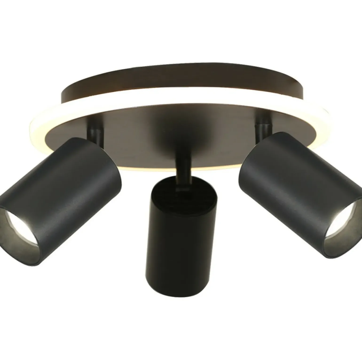 Sklep Kaja Plafon z ledem i trzema reflektorami LP-0612/3C ROUND BK PARMA | Kaja