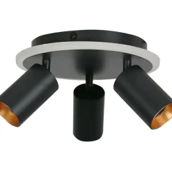Sklep Kaja Plafon z ledem i trzema reflektorami LP-0612/3C ROUND BK PARMA | Kaja