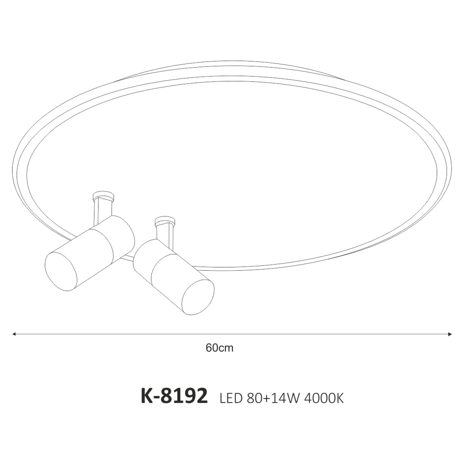 Sklep Kaja Plafon z wbudowanym LED-em, z reflektorami K-8192 z serii LOGAN | Kaja Oświetlen