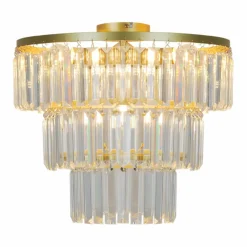 Outlet Plafoniera z wiszącymi kryształkami P17127-4-GD TIFANNY | Kaja Żyrandole Nowoczesne