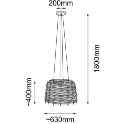 Best Pleciona lampa wisząca na złotym mocowaniu ANT 5090 SUAMI | Kaja Żyrandole Nowoczesne