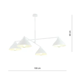 Best Poczwórna, biała lampa na 4 żarówki E27 1212/4 z serii MAVERICK | Kaja Żyrandole Nowoczesne