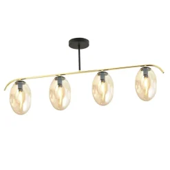 New Poczwórna lampa sufitowa z miodowymi kloszami 1281/4 z serii FINES Żyrandole Nowoczesne
