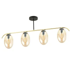 New Poczwórna lampa sufitowa z miodowymi kloszami 1281/4 z serii FINES Żyrandole Nowoczesne