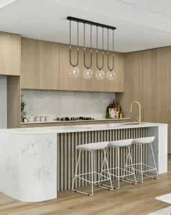 Cheap Poczwórna lampa wisząca nad wyspę kuchenną K-5597 z serii GOLDI Żyrandole Nowoczesne