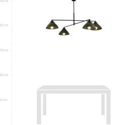 Store Poczwórna lampa wisząca z metalowymi kloszami 1211/4 z serii MAVERICK Żyrandole Nowoczesne