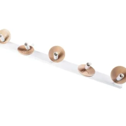 Cheap Podłużna lampa sufitowa na pięć kloszy MLP5428 z serii SFERA WOOD | Kaja Oświetl Żyrandole Nowoczesne