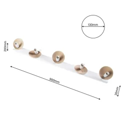 Cheap Podłużna lampa sufitowa na pięć kloszy MLP5428 z serii SFERA WOOD | Kaja Oświetl Żyrandole Nowoczesne