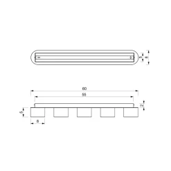 Online Podłużna lampa sufitowa, pięć punktów świetlnych MLP7552 z serii DIXIE | Kaja Oś Żyrandole Nowoczesne