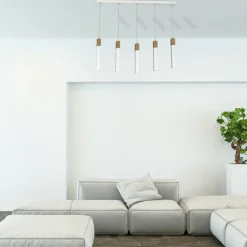 Hot Podłużna lampa wisząca, pięć źródeł światła MLP7477 z serii SOLO SAWN | Kaja Ośw Żyrandole Nowoczesne
