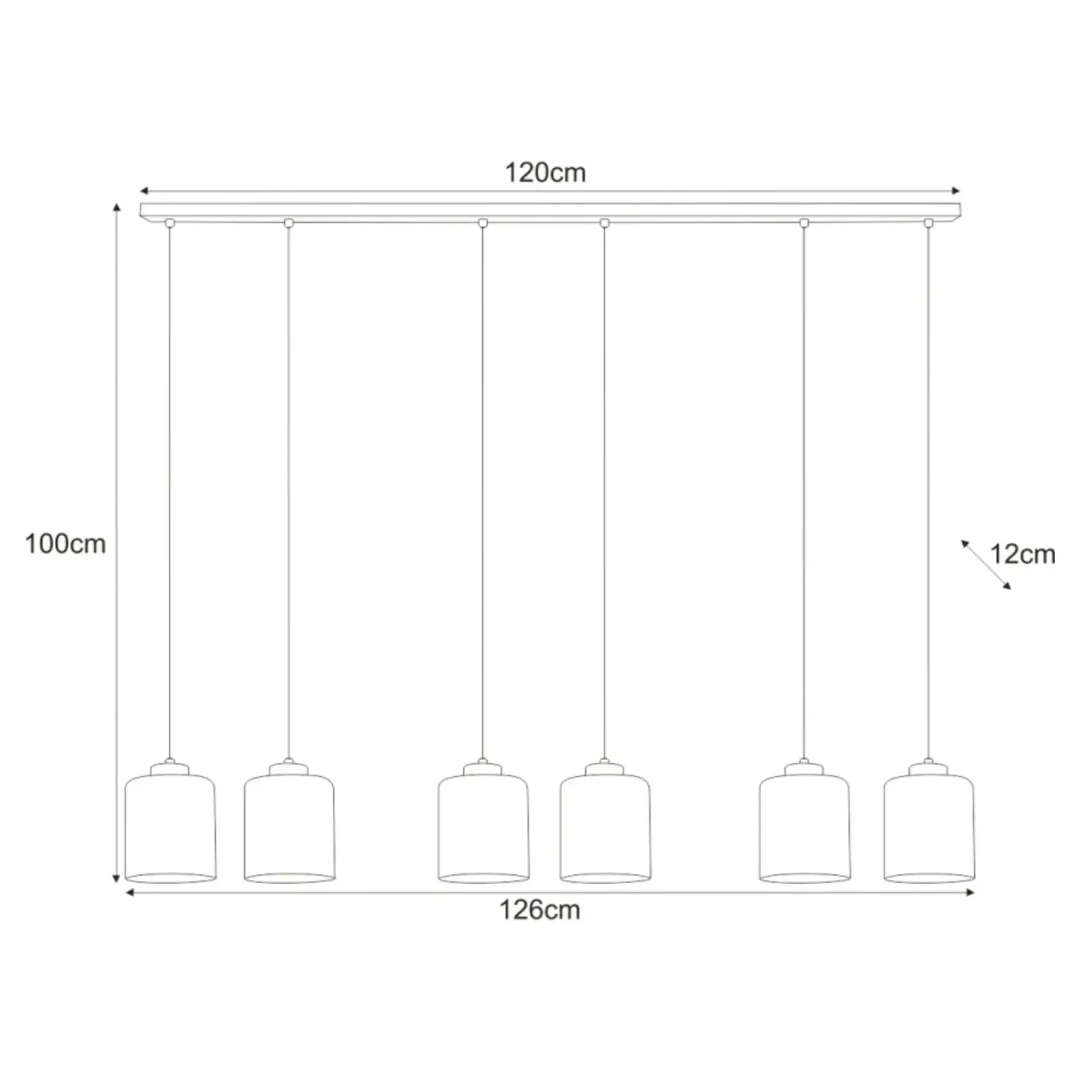 Cheap Podłużna lampa wisząca z sześcioma kloszami K-5577 z serii MI Żyrandole Nowoczesne