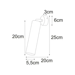 Sklep Kaja Podłużna tuba nowoczesny kinkiet K-4413 MILE WHITE | Kaja Oświetlenie