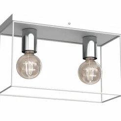 Best Podwójna, biało-srebrna lampa sufitowa LX 4352 HOMEN | Kaja Żyrandole Nowoczesne