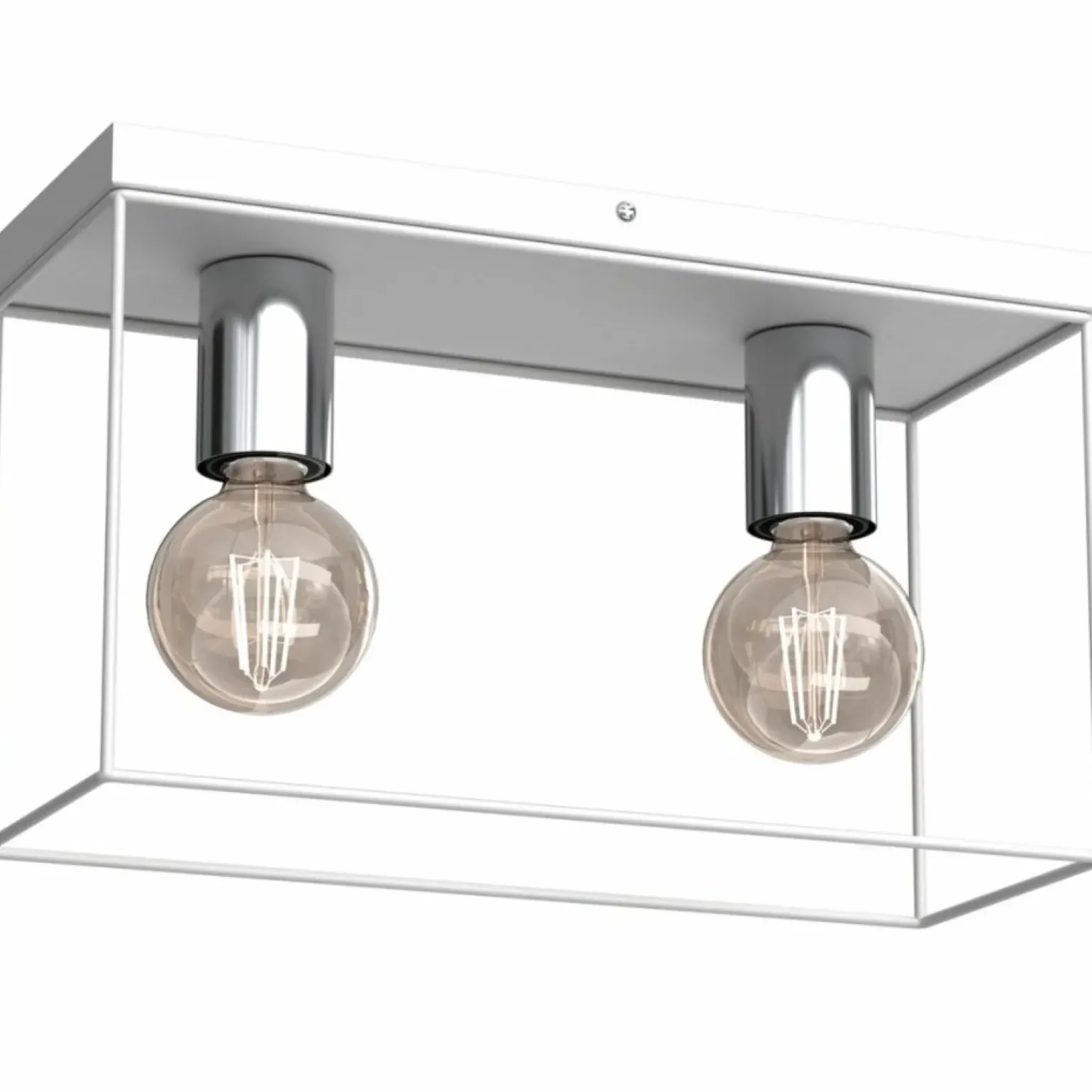 Best Podwójna, biało-srebrna lampa sufitowa LX 4352 HOMEN | Kaja Żyrandole Nowoczesne