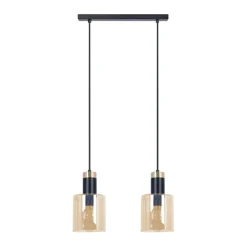 Fashion Podwójna, bursztynowa lampa wisząca na listwieK-5256 z serii ALTO Żyrandole Nowoczesne