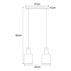 Fashion Podwójna, bursztynowa lampa wisząca na listwieK-5256 z serii ALTO Żyrandole Nowoczesne