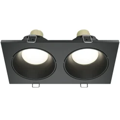 Sklep Kaja Podwójna, czarna oprawa wpustowa na gwint GU10 DL033-2-02B