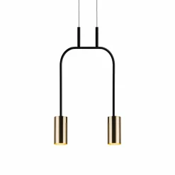 Clearance Podwójna, czarno-złota lampa wisząca z tubami ANT 8841 VAI | Kaja Żyrandole Nowoczesne