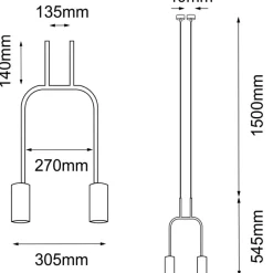 Clearance Podwójna, czarno-złota lampa wisząca z tubami ANT 8841 VAI | Kaja Żyrandole Nowoczesne