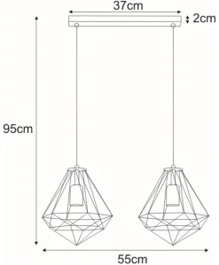 Fashion Podwójna, dekoracyjna lampa wisząca K-4811 GOLD | Kaja Oświetlenie Żyrandole Nowoczesne