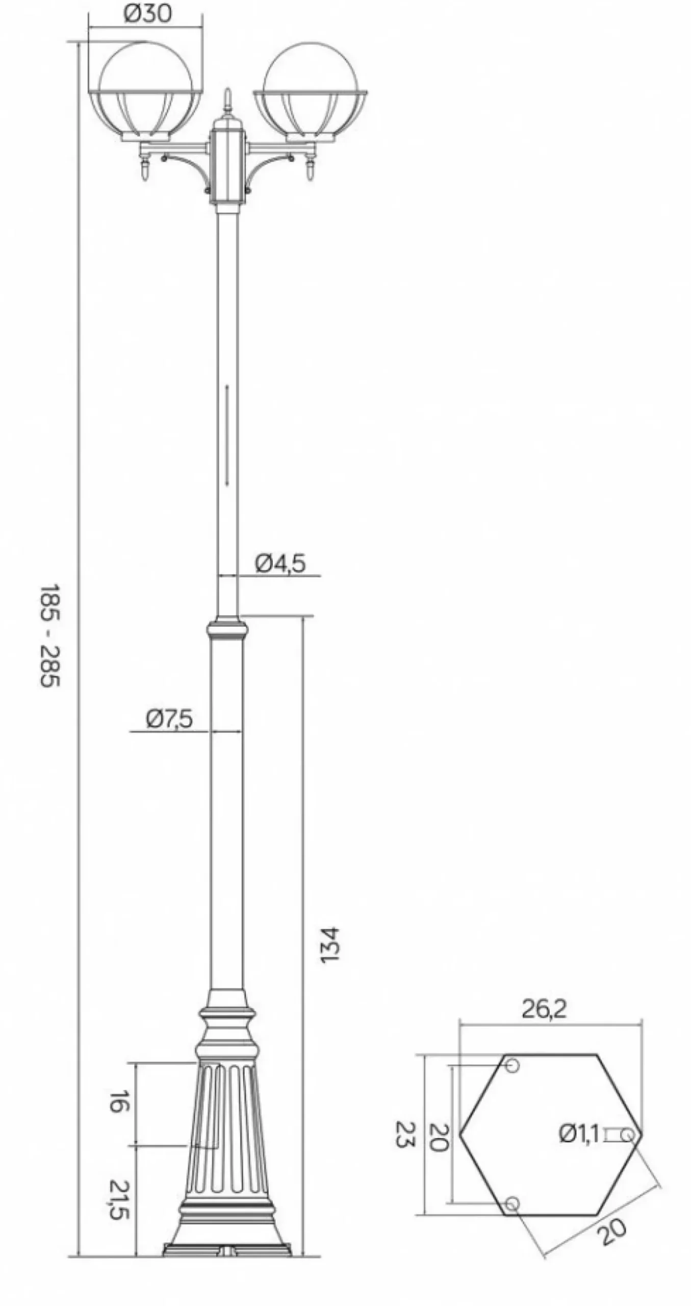 Sklep Kaja Podwójna lampa stojąca, klosze w koszyczkach OGMWN 2 KPO 250