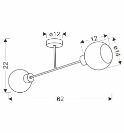 Best Sale Podwójna lampa sufitowa ze złotymi elementami 32-21069 z serii AMANDA | Kaja Ośw Żyrandole Nowoczesne
