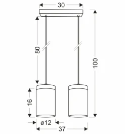 Shop Podwójna lampa wisząca na listwie, szklana 32-21991 z serii WELS | Kaja Oświetle Żyrandole Nowoczesne