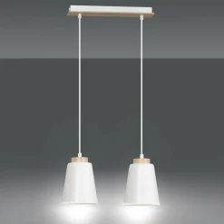 Discount Podwójna lampa wisząca na listwie białe klosze 443/2 | Kaja Żyrandole Nowoczesne